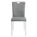 Pagan - Side Chair (Set of 2) - Gray Synthetic Leather & Chrome