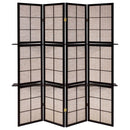 Iggy - 4-Panel Room Divider Folding Shoji Screen - Cappuccino