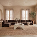 Hammond - Velvet Performance Fabric Upholstered 6 Piece L-Shaped Armless Sectional
