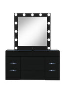 Ella - Vanity Set With Storage Stool - Black