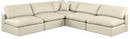 Comfy - 5 Piece Faux Leather Modular Corner Armless Sectional