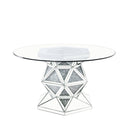 Noralie - 52" Round Dining Table - Mirrored & Faux Diamonds
