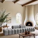 Ames - 4 Piece Boucle Upholstered Modular Sofa With 2 Backless Seats