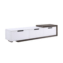 Orion - TV Stand - White High Gloss & Rustic Oak