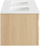 Leonardo - Engineered Stone And Solid Wood 24" Wall Mounted Bathroom Vanity
