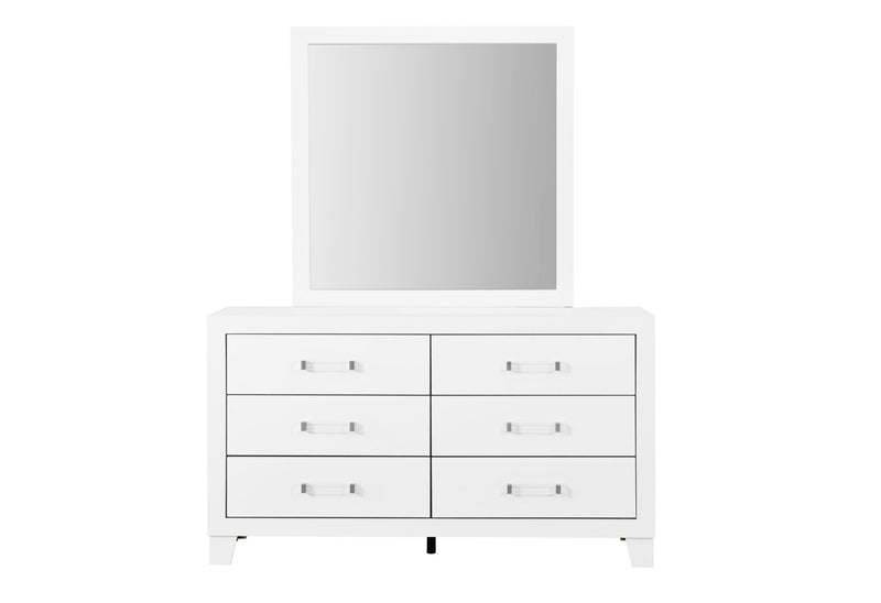 Luccia - 4 Piece King Bedroom Set (King Bed With LED, Dresser, Mirror, Nightstand) - White