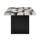 Vega - Faux Marble Dining Table - White / Black