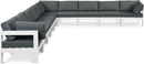 Nizuc - Outdoor Patio 10 Piece Modular Sectional With White Frame