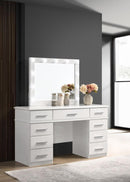 Felicity - 9-Drawer Vanity Table With Lighted Mirror - Glossy White