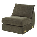 Leighton - Modular Armless Chair With 1 Pillow - Green Chenille
