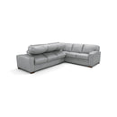 Goma - Sectional Sofa With Sleeper - Light Gray Top Grain Leather