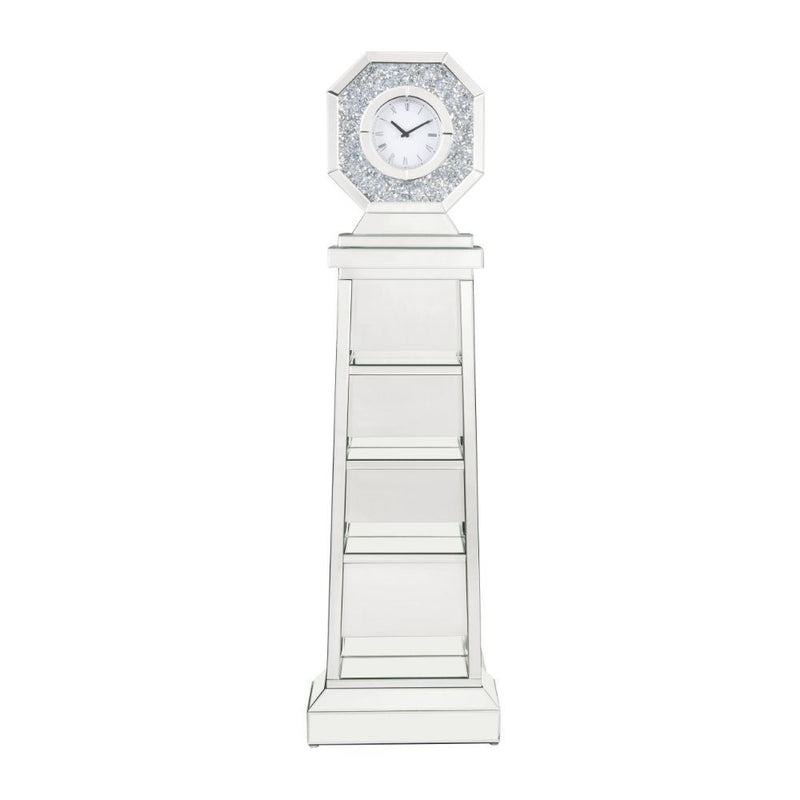 Noralie - 63" Grandfather Clock - Mirrored & Faux Diamonds