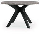 Glinari - Round Dining Room Table - Taupe / Black