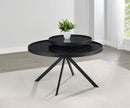 Briggs - Round Marble Printed Glass Top Coffee Table