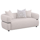 Jeanette - 73" Fabric Upholstered Round Arm Loveseat - Beige