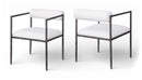 Axis - Linen Textured Cream Fabric Upholstered Dining Chair (Set of 2)