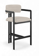 Aurum - Vegan Leather Upholstered Counter Stool - Taupe
