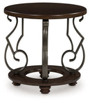 Frallyn - Round End Table - Dark Brown