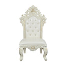 Adara - Side Chair (Set of 2) - Pearl White Synthetic Leather & Antique White
