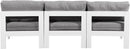 Nizuc - Outdoor Patio 3 Seat Armless Modular Sofa With White Frame