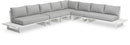 Maldives - 6 Piece Water Resistant Outdoor Patio Modular Sectional With White Base