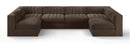 Rummi - Armless Velvet Performance Fabric Upholstered 6 Piece Modular Sectional
