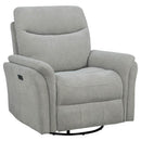 Adler - Upholstered Power Swivel Glider Recliner