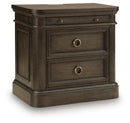 Wickenger - Two Drawer Night Stand - Dark Brown