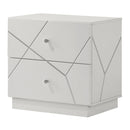Esther - Nightstand - White / Silver