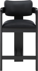 Sacha - Vegan Leather Upholstered Counter Stool With Black Base