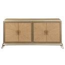 Dodie - Console Cabinet - Natural Oak Sunburst Pattern & Taupe Champaign