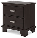 Covetown - Two Drawer Night Stand - Dark Brown