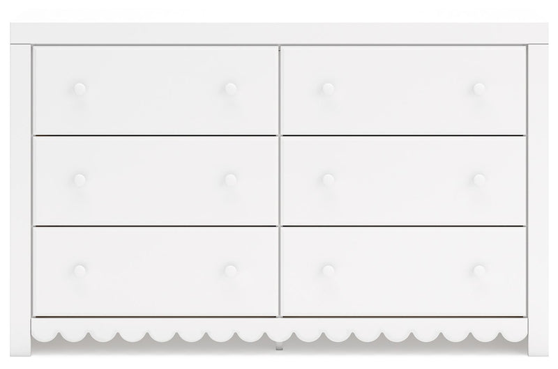 Mollviney - White - Six Drawer Dresser