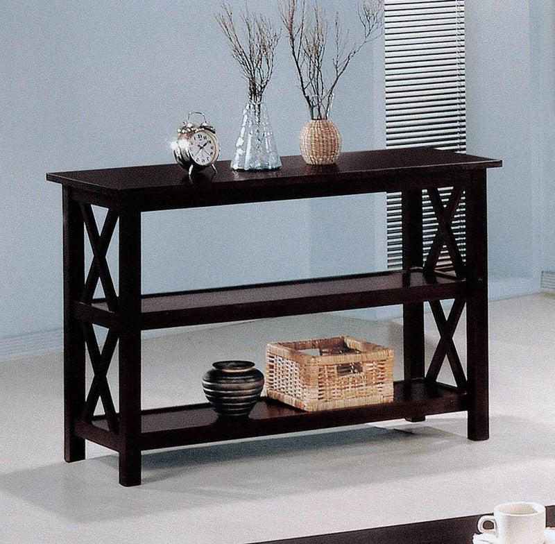 Rachelle - Sofa Table With 2-Shelf - Deep Merlot