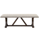 Pascaline - Bench - Gray Fabric, Rustic Brown & Oak