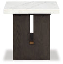 Burkhaus - Rectangular End Table - White / Dark Brown