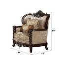 Devayne - Chair With 2 Pillows (Same Lv01584) - Pattern Fabric & Dark Walnut
