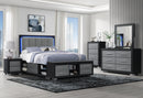Emma - 5 Piece Full Bedroom Set - Black / Gray