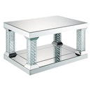 Nysa - 36" Coffee Table - Mirrored & Faux Crystals