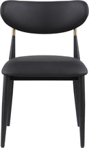 Ronda - Vegan Leather Upholstered Dining Side Chair - Black Legs
