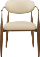Ronda - Vegan Leather Upholstered Dining Arm Chair - Walnut Legs