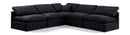 Indulge - Velvet 5 Piece Modular Corner Armless Sectional