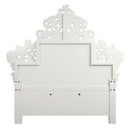Vanaheim - Eastern King Bed - Beige Synthetic Leather & Antique White
