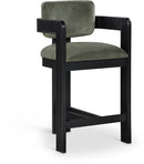 Sacha - Velvet Stool With Black Base