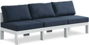 Nizuc - Outdoor Patio 3 Seat Armless Modular Sofa With White Frame