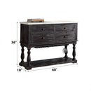 Gerardo - Server - White Marble Top & Weathered Espresso