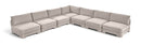 Hammond - Velvet Performance Fabric Upholstered 7 Piece Armless Sectional