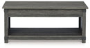 Freedan - Rect Lift Top Cocktail Table - Grayish Brown