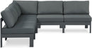 Nizuc - Outdoor Patio 5 Piece Modular Sectional With Gray Frame