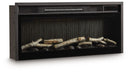 Entertainment Accessories - Fireplace Insert With Faux Birch Log Set - Black